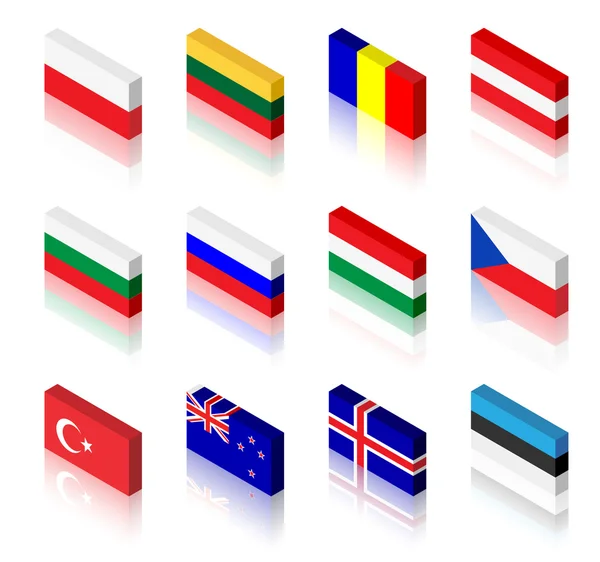 3D σημαίες — Διανυσματικό Αρχείο