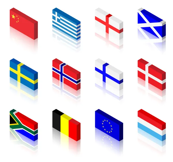 Banderas 3D — Archivo Imágenes Vectoriales