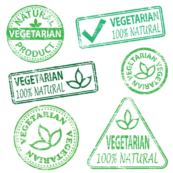 Vegetarian Stamps — Stock Vector