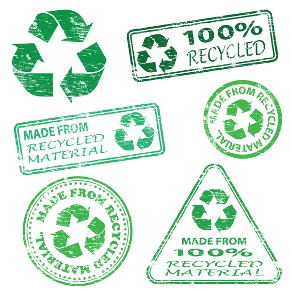 Recycled Stamps — Stock Vector