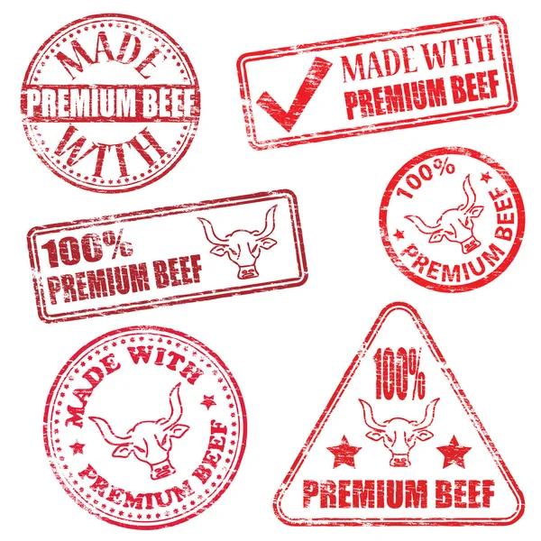 Premium Beef Stamps — Stock Vector