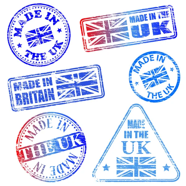 Hergestellt in den UK-Briefmarken — Stockvektor