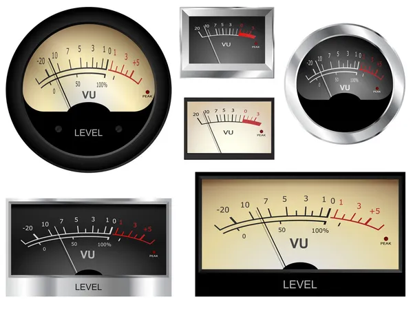 Medidores de audio — Vector de stock