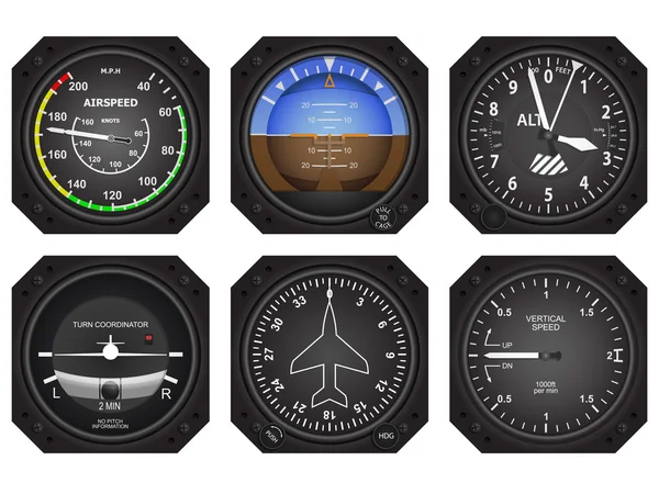 Aircraft Instruments — Stock Vector