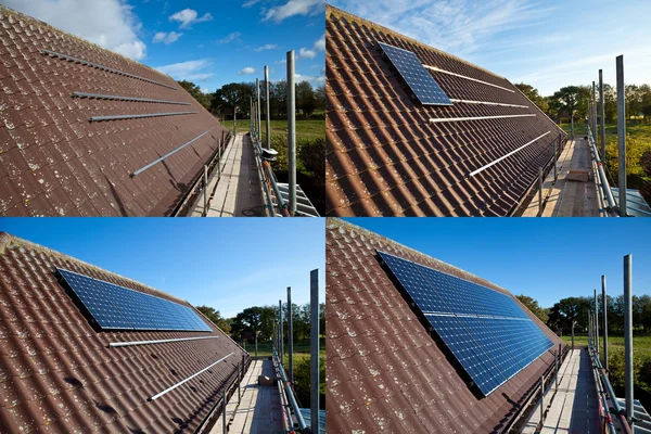 Solar Panel Fitting — Stock Photo, Image