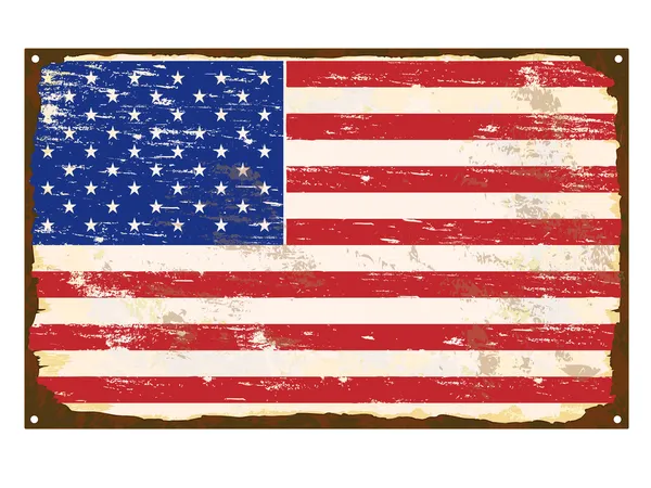 American Flag Enamel Sign — Stock Vector