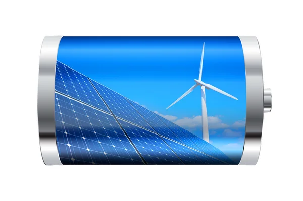 Batterie für erneuerbare Energien — Stockfoto
