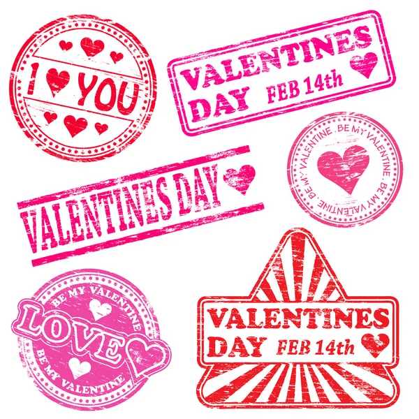 Valentines Day Rubber Stamps — Stock Vector