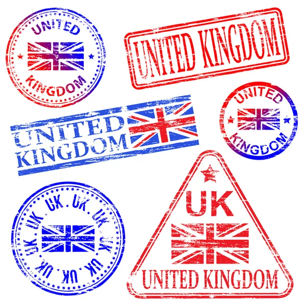 United Kingdom Rubber Stamps — Stock Vector