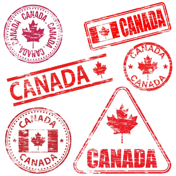 Canadá Sellos de goma — Vector de stock