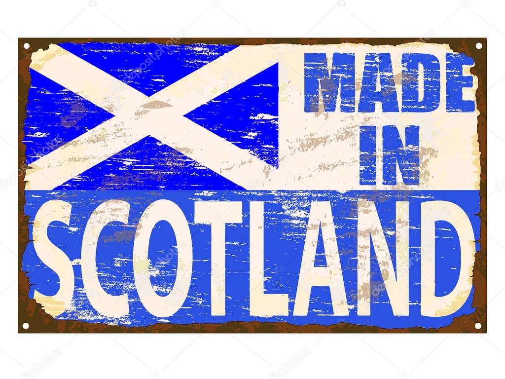 Made In Scotland Enamel Sign