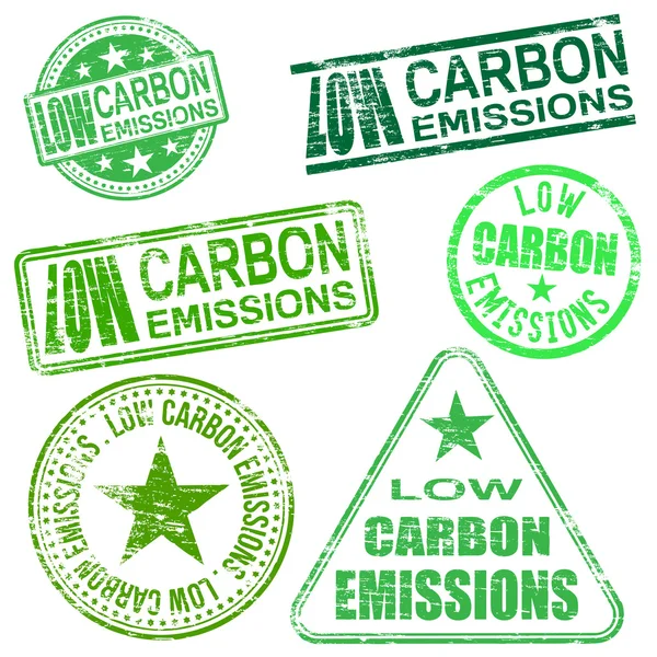 Low Carbon Emissions Stamps — Stock Vector