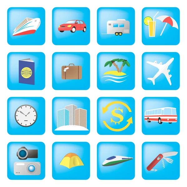 Travel Icons — Stock Vector