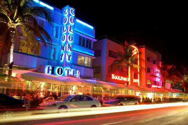 マイアミのサウスビーチのホテル ストック写真