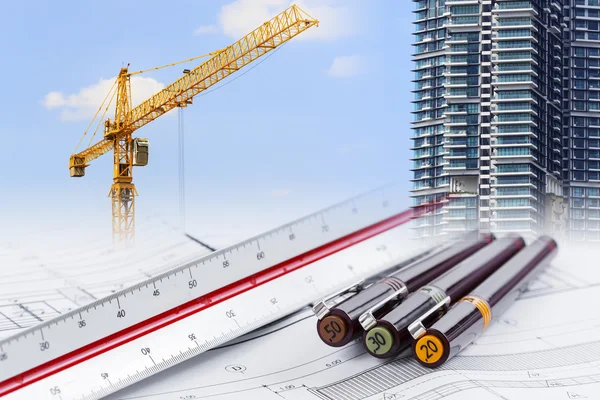 Design and develop a construction plan — Stock Photo, Image