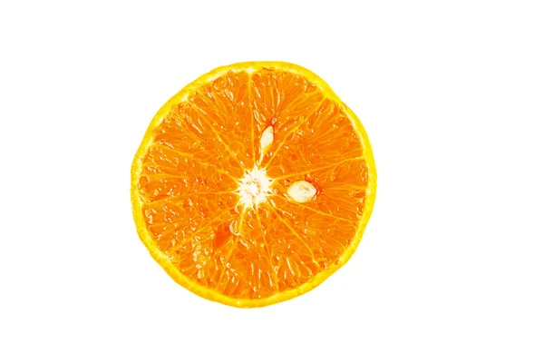 Szeletelt narancssárga gyümölcs szegmensek, fehér háttér — Stock Fotó
