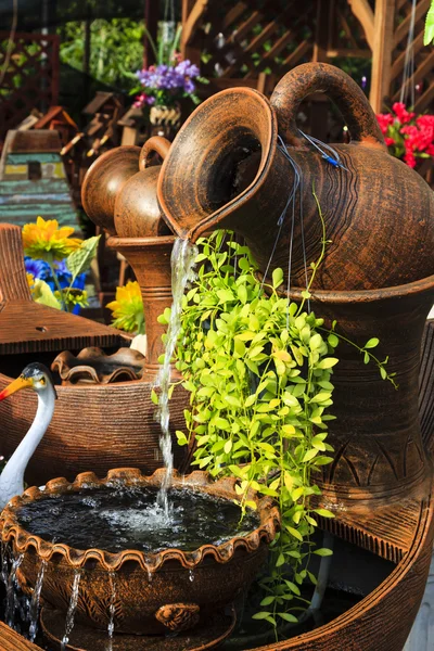 Pot garden fountain. — Stock Photo, Image