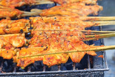 kırmızı bir sıçrama, Tayland gıda tarzı ile kavrulmuş tavuk.