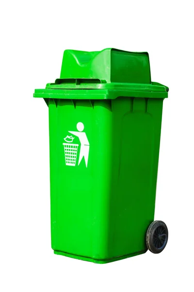 Groen recycle bin — Stockfoto