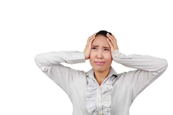 Businesswoman. Were headache and frustrated.Asian woman with hea — Stock Photo, Image