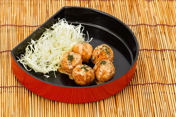 Takoyaki: fasírt, Japán stílus. — Stock Fotó