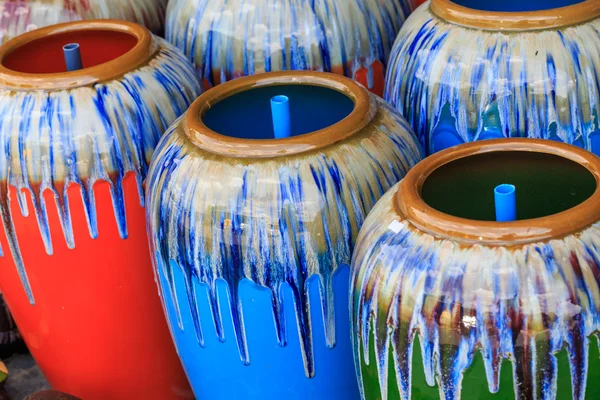 Color clay jar. — Stock Photo, Image