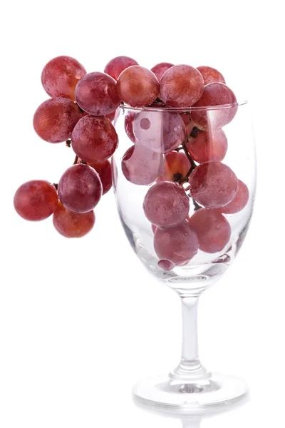 Red grapes and glass — Stock Photo, Image