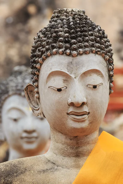 Tvář sochy Buddhy v ayutthaya Thajsko. — Stock fotografie