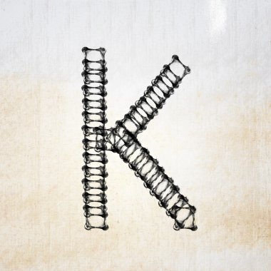 grunge arka plan üzerinde kirli metal alfabe.