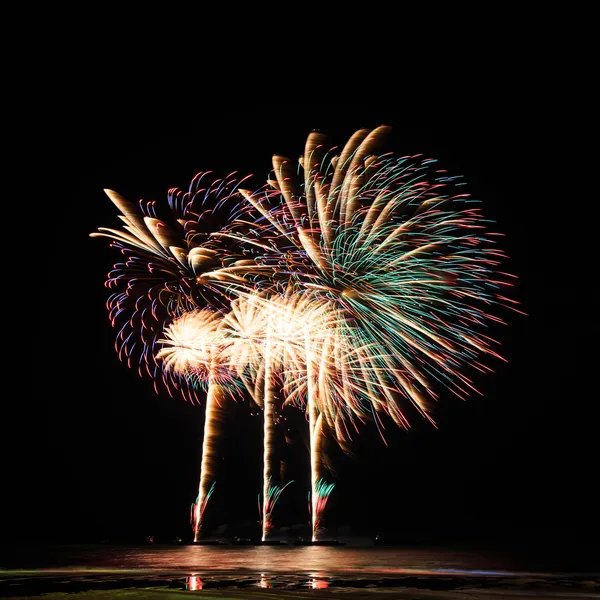 A delicate burst of fireworks in the night sky — Stock Photo, Image