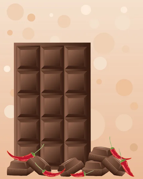 Csokoládé chilipaprika — Stock Vector