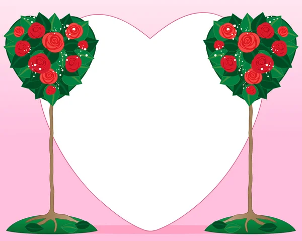 San Valentino cespuglio di rose — Vettoriale Stock