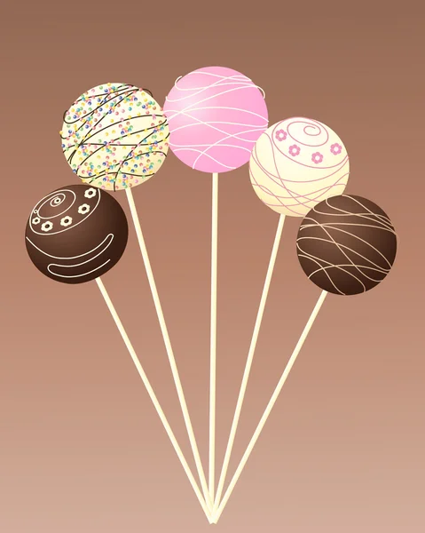 Cake lollipops — Stock Vector