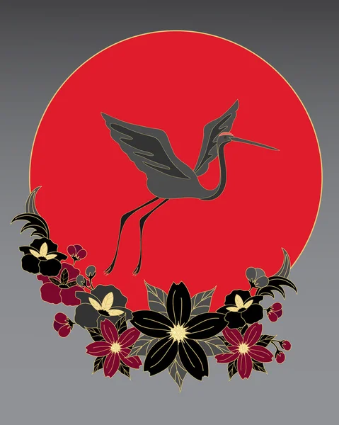 Aves japonesas — Vector de stock