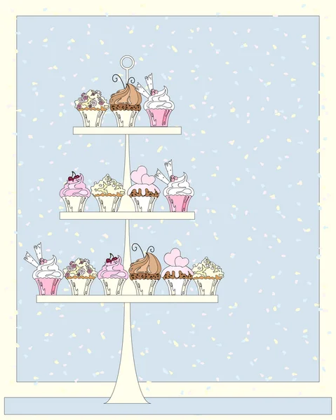 Cupcakes de mariage — Image vectorielle