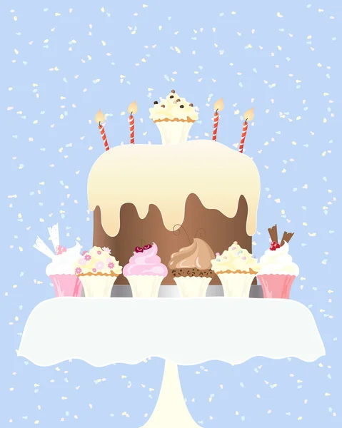 Aniversário de cupcake —  Vetores de Stock