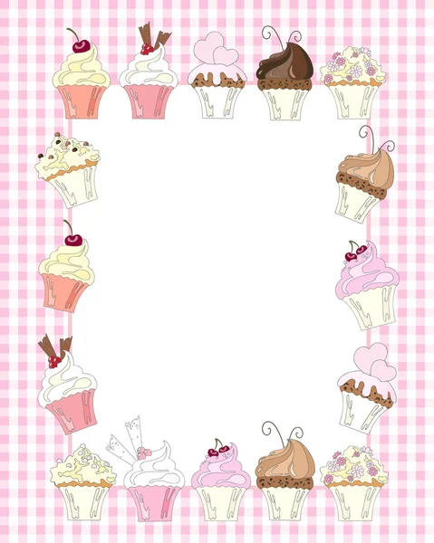 Cupcake grens — Stockvector