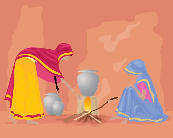 Cuisine indienne — Image vectorielle