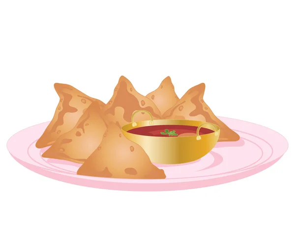 Samosa met — Stockvector