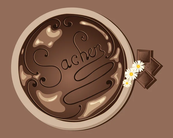 Sacher cake — Stock Vector