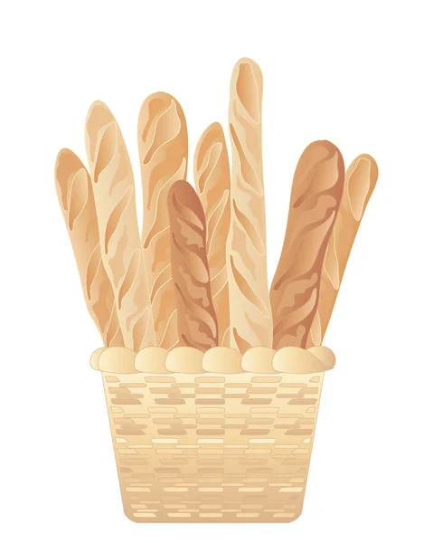 French bread basket — Stock Vector