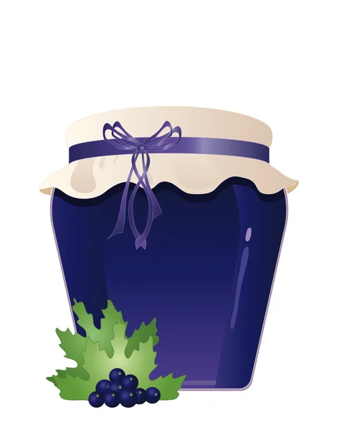 Blackcurrant jam — Stock Vector