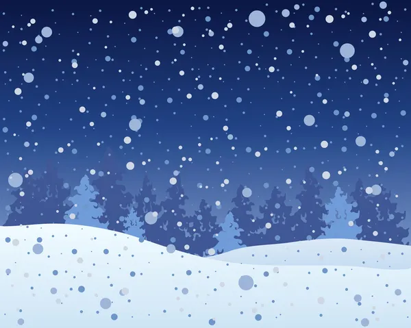 Snowy night — Stock Vector