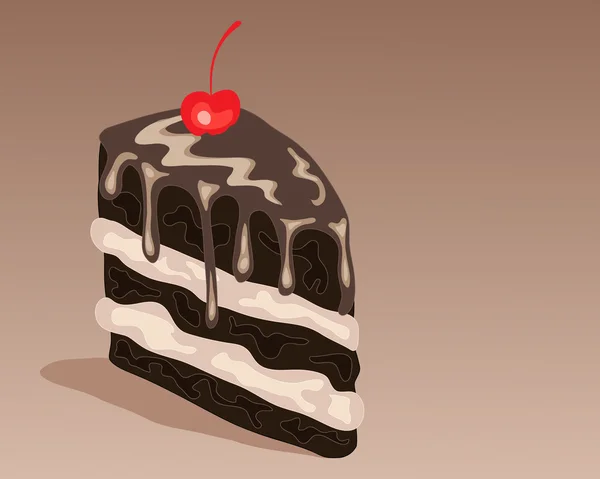 Chocolate cake slice — Stock Vector