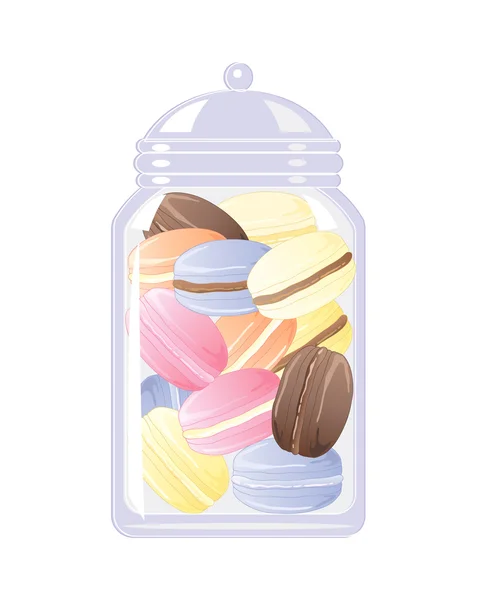 Macaroon jar — Stock Vector