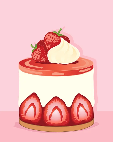 Stawberry cheesecake — Stock Vector
