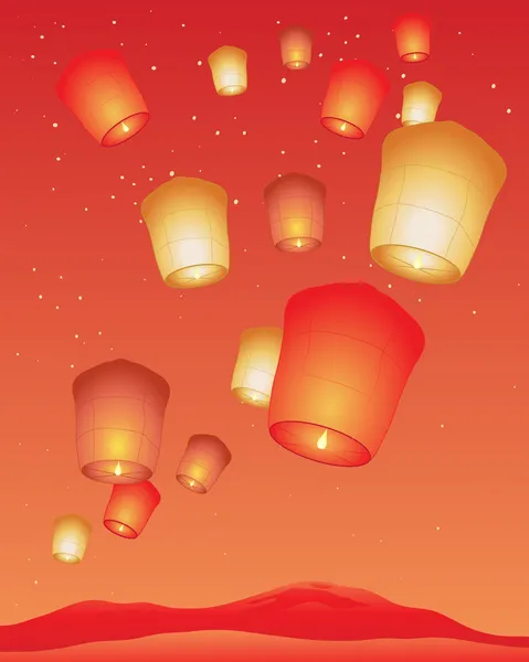 Lantern festival — Stock Vector