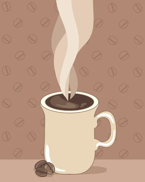 Steaming coffee — Stock Vector