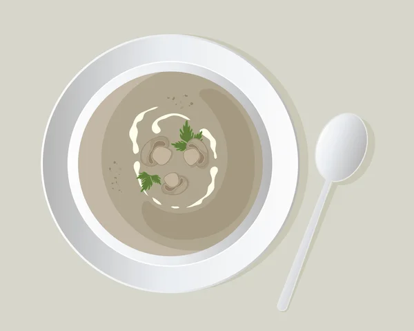 Mushroom soup — Stock Vector