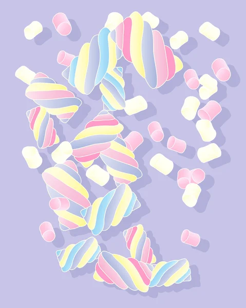 棉花糖糖果 — 图库矢量图片
